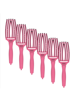 Olivia Garden Finger Brush HOT PINK Combo - Medium    - 6 STUKS