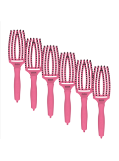 Olivia Garden Finger Brush HOT PINK - Medium - 6 Stuks