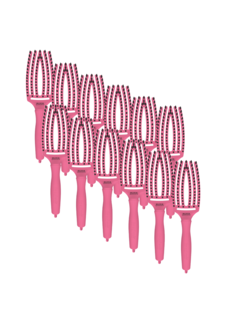 Olivia Garden Finger Brush HOT PINK Combo - Medium    - 12 STUKS