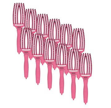 Olivia Garden Finger Brush HOT PINK Combo - Medium    - 12 STUKS