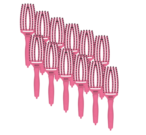 Olivia Garden Finger Brush HOT PINK Combo - Medium - 12 STUKS