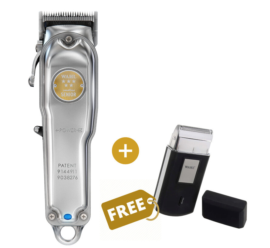 Senior Cordless Metal Limited Tondeuse + Free Travel Shaver