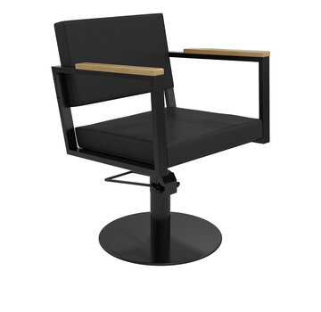 Mirplay Kappersstoel Ocean BLACK Op Ronde Zwarte Base