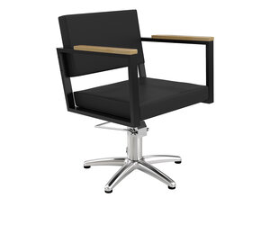 Mirplay Kappersstoel Ocean BLACK Op Chromen Stervoet