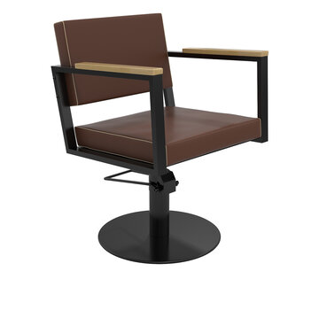 Mirplay Kappersstoel Ocean BROWN Op Ronde Zwarte Base