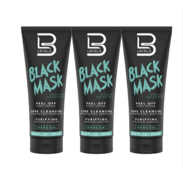 LEVEL3 Black Facial Mask 250ml  - 3 Stuks