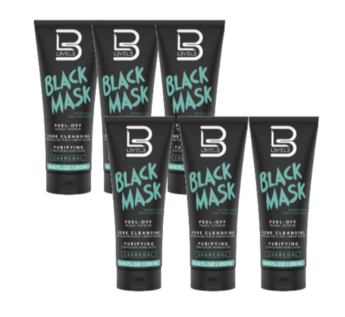 LEVEL3 Black Facial Mask 250ml  - 6 Stuks