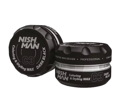 Nish Man Styling Wax Dark Black C3 - 100ml