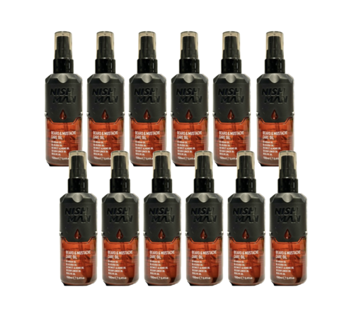 Nish Man Beard and Moustache Care Oil75ml - 12 STUKS