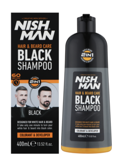 Nish Man Hair & Beard Care Black Shampoo 400ml