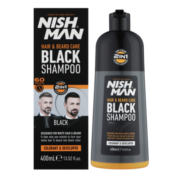 Nish Man Hair & Beard Care Black Shampoo 400ml