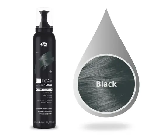 Lisap Milano Refoam Color Mousse 13 - Zwart