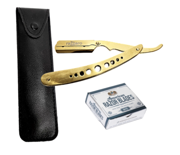 Razzaro Straight Razor Gold + 100 American Razor Blades