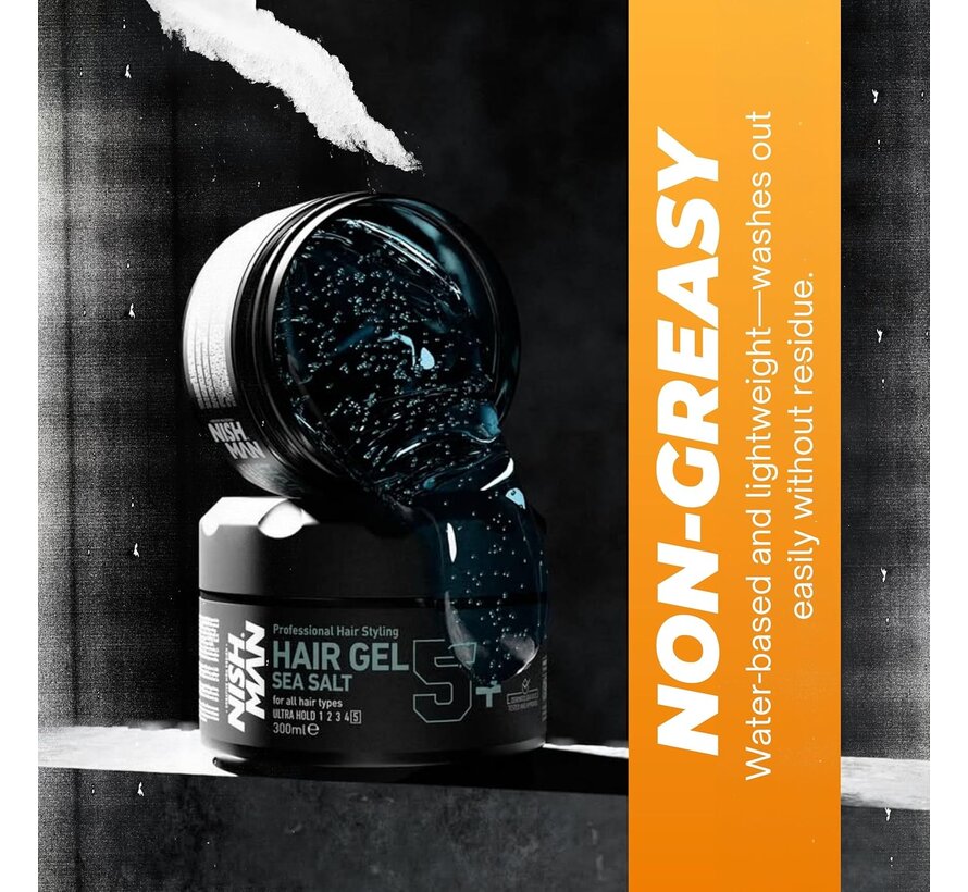 Hair Gel 5+ Sea Salt 300ml - 3 STUKS
