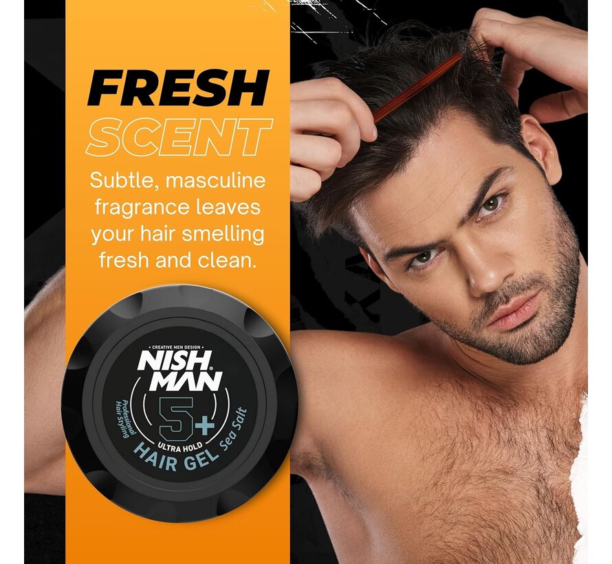 Hair Gel 5+ Sea Salt 300ml - 12 STUKS