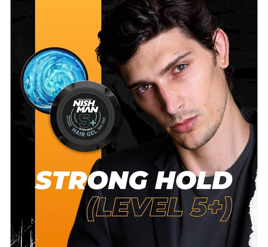 Hair Gel 5+ Sea Salt 300ml - 12 STUKS