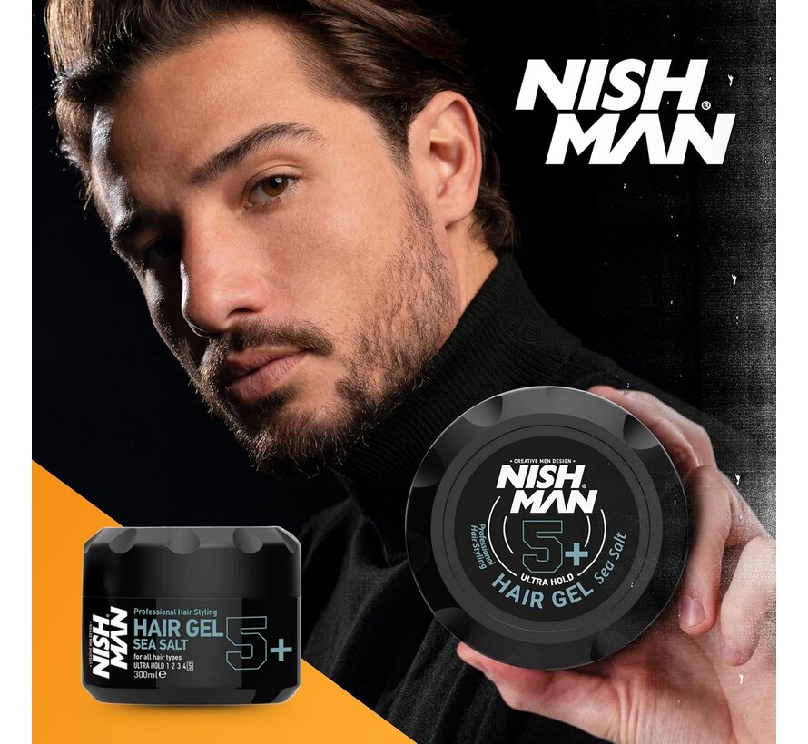 Hair Gel 5+ Sea Salt 300ml - 12 STUKS