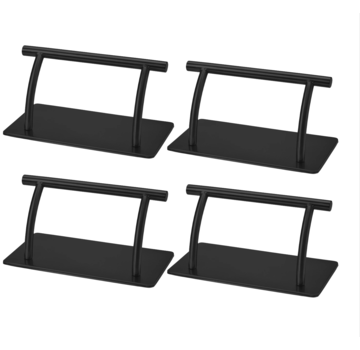 Bratt Voetensteun Plate. Mat Zwart - 4 STUKS
