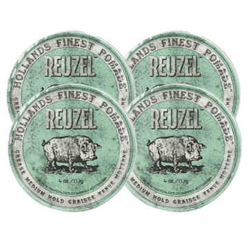 Reuzel Pomade Green Medium Hold 113 gram - 4 STUKS