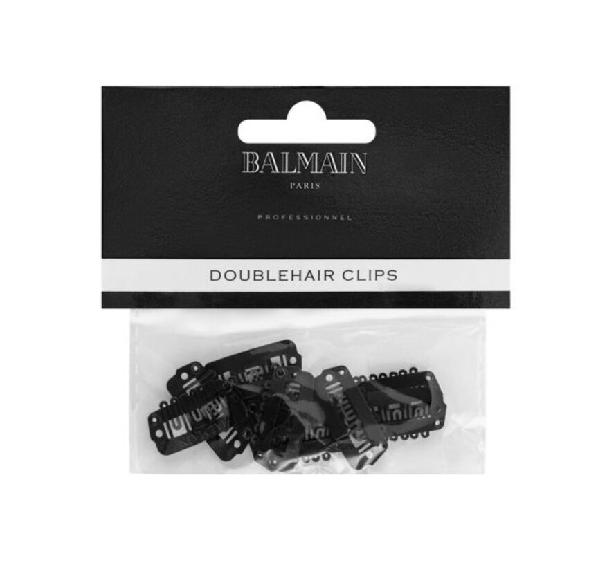 Double Hair Clips Black 10 stuks