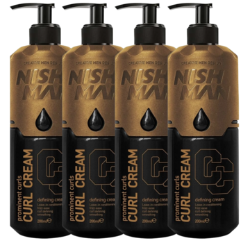 Nish Man Curl Cream 200ml 4-Pack