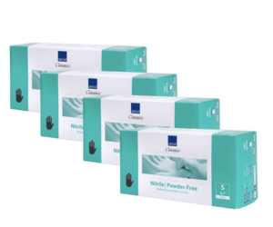 Abena Handschoenen Nitril Zwart Maat S Poedervrij - 4 Pack