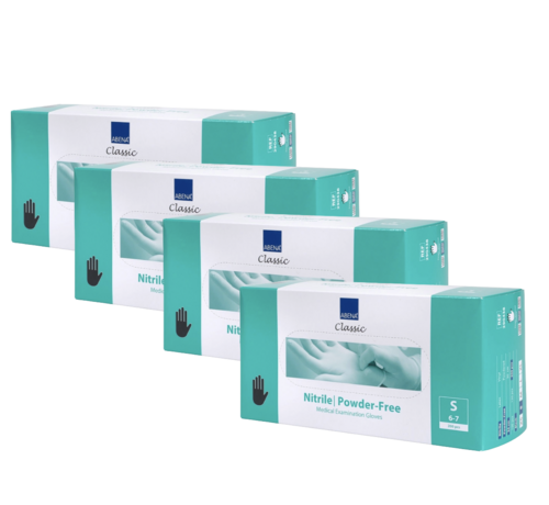 Abena Handschoenen Nitril Zwart Maat S Poedervrij - 4 Pack