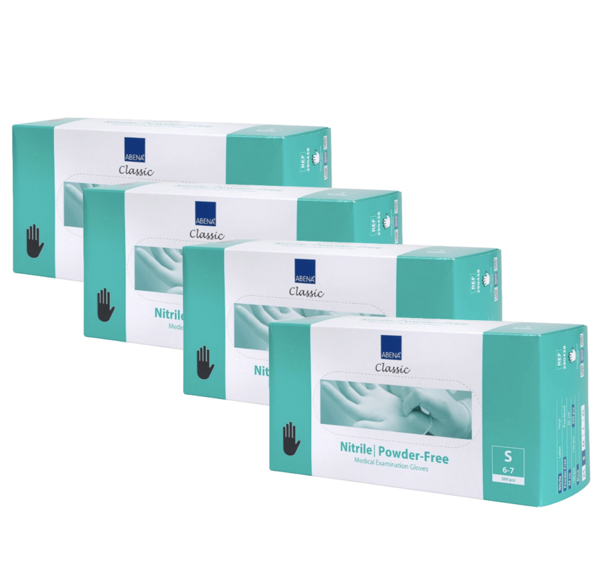 Handschoenen Nitril Zwart Maat S Poedervrij - 4 Pack