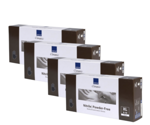 Abena Handschoenen Nitril Zwart Maat XL Poedervrij - 4 Pack