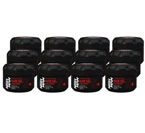Nish Man Nish Man Hair Gel Gum Effect 5+ 300ML   - 12 STUKS