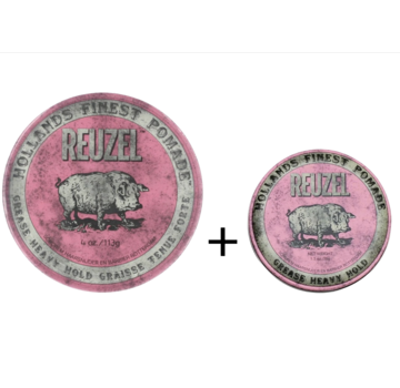 Reuzel Pomade Pink Heavy Hold 113 gram + GRATIS Pomade Pink Heavy Hold 35 gram