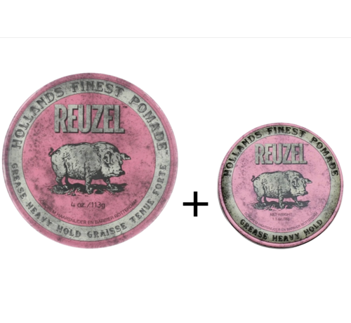 Reuzel Pomade Pink Heavy Hold 113 gram + GRATIS Pomade Pink Heavy Hold 35 gram