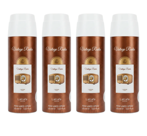 LATTAFA Vintage Radio Deodorant 200ml - 4 STUKS
