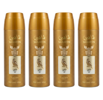 LATTAFA Shaheen Gold Deodorant 200ml  - 4 STUKS