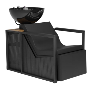 Mirplay Wasunit Basil BLACK Zwarte Waskom  - Elektrische voetensteun