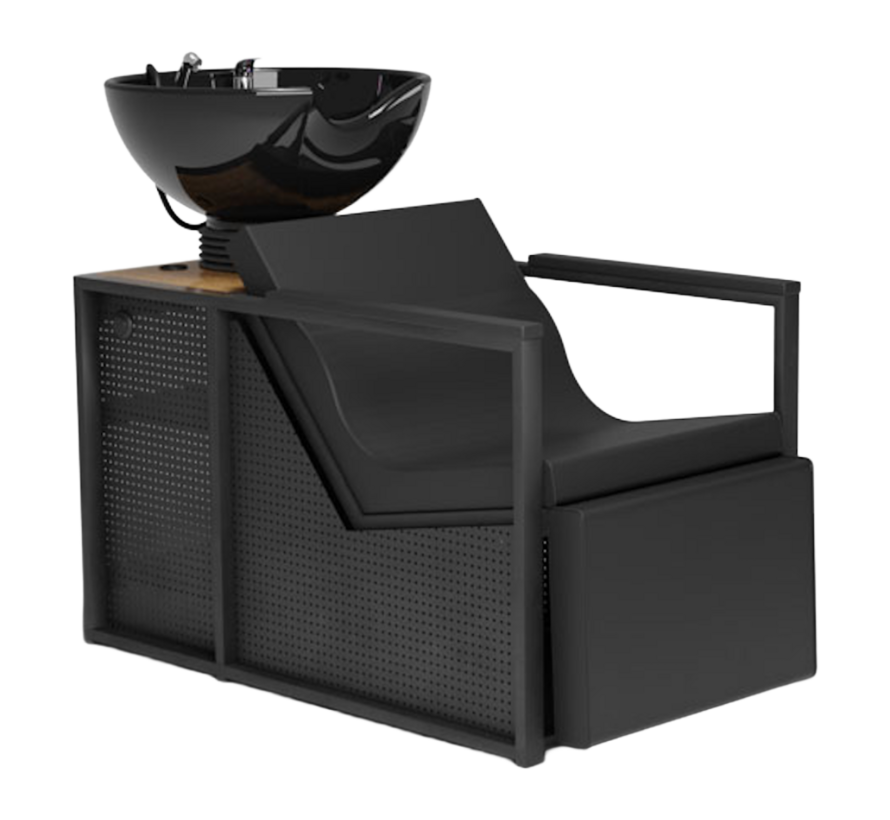 Wasunit Basil BLACK Zwarte Waskom  - Elektrische voetensteun