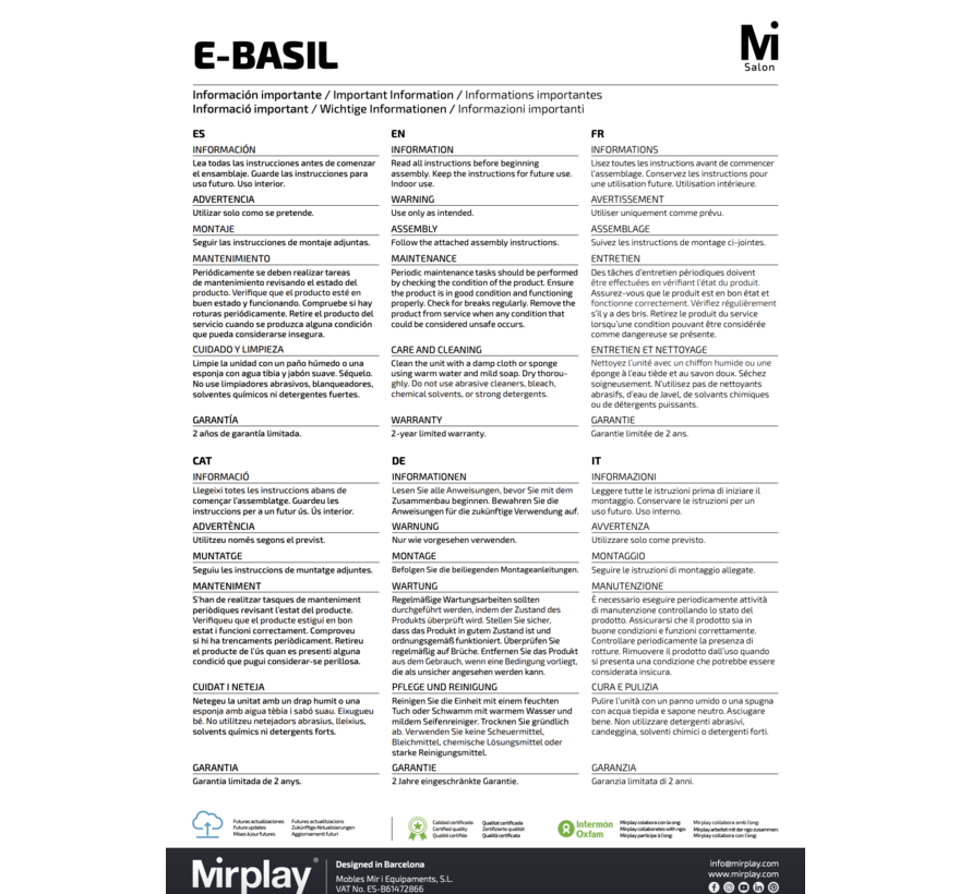 Wasunit Basil BLACK/WOOD Zwarte Waskom  - Elektrische voetensteun