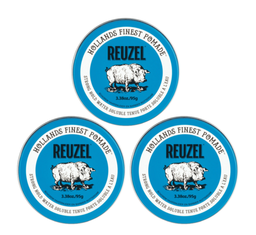 Reuzel Blue High Shine Strong Hold Pomade 95gr. -  3 STUKS NEW!
