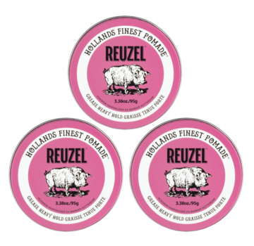 Reuzel Pomade Pink Grease Heavy Hold 95 gr.  3 STUKS NEW!