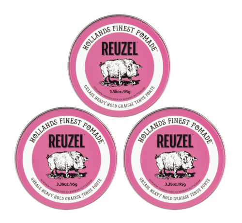Reuzel Pomade Pink Grease Heavy Hold 95 gr.  3 STUKS NEW!