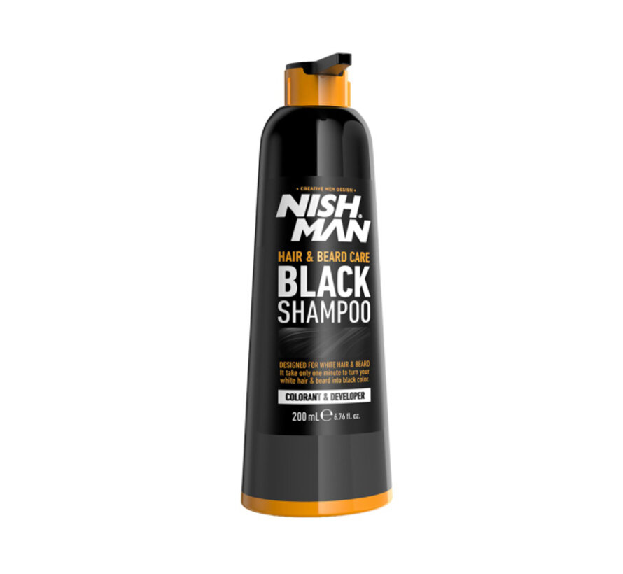 Hair and Beard Care Black Shampoo 200ml