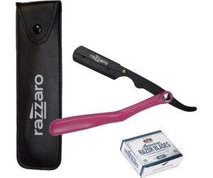 Razzaro Figaro Straight Razor Pink + 100 American Razor Blades