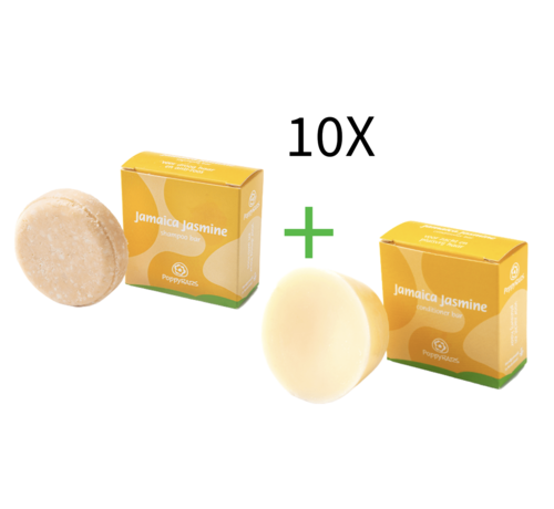 POPPYBARS Anti Roos -Jamaica Jasmine 60gr  Shampoo + gratis Conditioner 10 STUKS