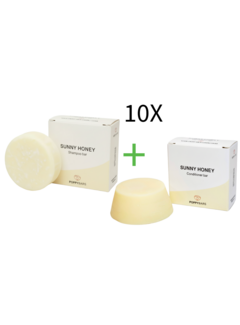 POPPYBARS Krullend Haar Sunny Honey 60gr  Shampoo + gratis Conditioner 10 STUKS