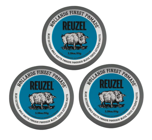 Reuzel Blue Extreme Hold Matte Pomade 95Gr. - 3 STUKS NEW!