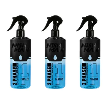 Nish Man 2 Phase Beard & Hair Conditioner KERATIN  COMPLEX 400ml - 3 STUKS