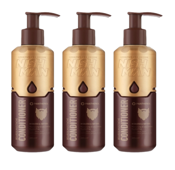 Nish Man Baard & Snorren Conditioner met Panthenol 200 ml - 3 STUKS