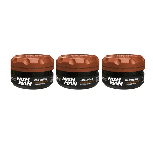 Nish Man M7 Matte Hair Styling Defining Paste Flexible Fixing 100 ml - 3 STUKS