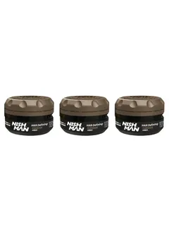Nish Man W10 Hair Styling Wax Pomade Amber 100 ml - 3 STUKS