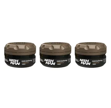 Nish Man W10 Hair Styling Wax Pomade Amber 100 ml - 3 STUKS